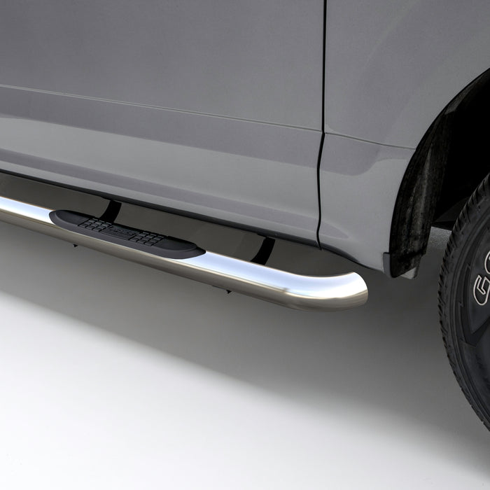 ARIES 203033-2 3in. Round Polished Stainless Side Bars; Select Mazda B-Series; Ford Ranger - Truck Part Superstore