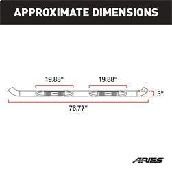 ARIES 203041-2 3in. Round Polished Stainless Side Bars; Select Ford Explorer - Truck Part Superstore