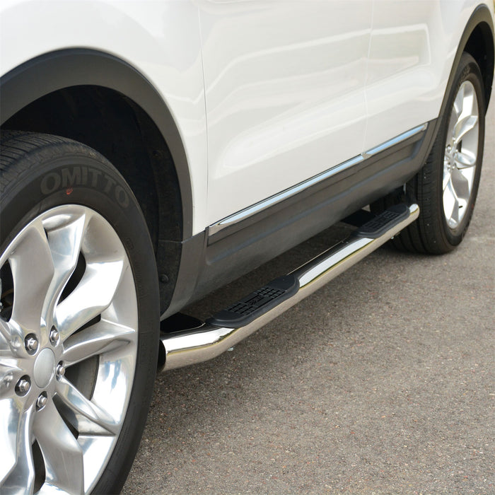 ARIES 203041-2 3in. Round Polished Stainless Side Bars; Select Ford Explorer - Truck Part Superstore