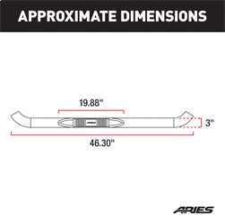 ARIES 204017-2 3in. Round Polished Stainless Side Bars; Select Silverado; Sierra 1500; 2500; 35 - Truck Part Superstore
