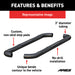 ARIES 204032 3in. Round Black Steel Side Bars; Select Chevrolet Equinox; GMC Terrain - Truck Part Superstore
