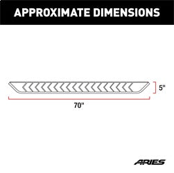 ARIES 2051019 AeroTread 5in. x 70in. Polished Stainless Running Boards; Select Hyundai Tucson - Truck Part Superstore