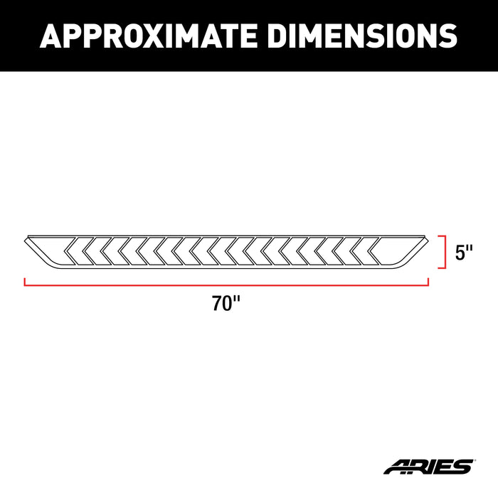 ARIES 2051019 AeroTread 5in. x 70in. Polished Stainless Running Boards; Select Hyundai Tucson - Truck Part Superstore