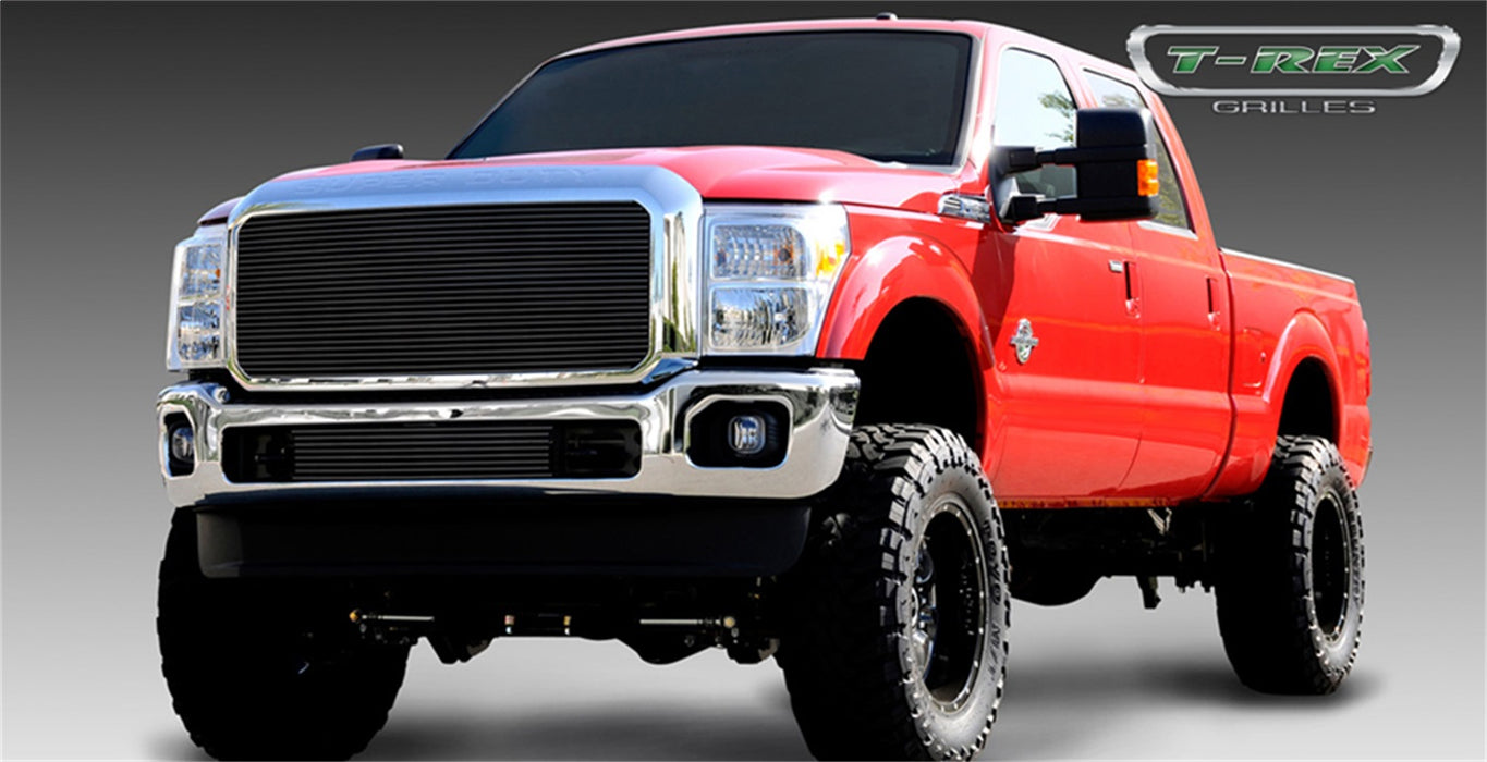 T-Rex Grilles 20546B Billet Series Grille; Horizontal; Aluminum; Black; 1 Pc; Insert; - Truck Part Superstore