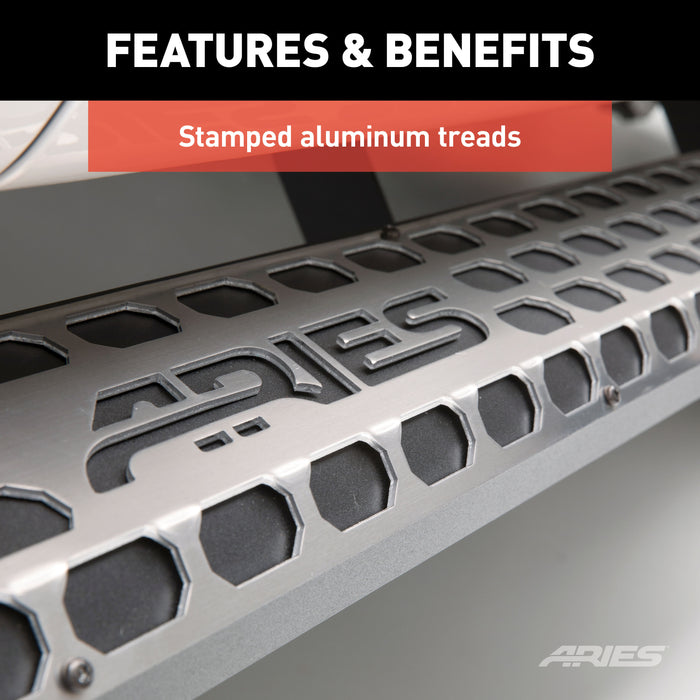 ARIES 2055191 ARIES 2055191 Paintable 91-Inch Raw Aluminum AdvantEDGE Running Board Step Pad - Truck Part Superstore