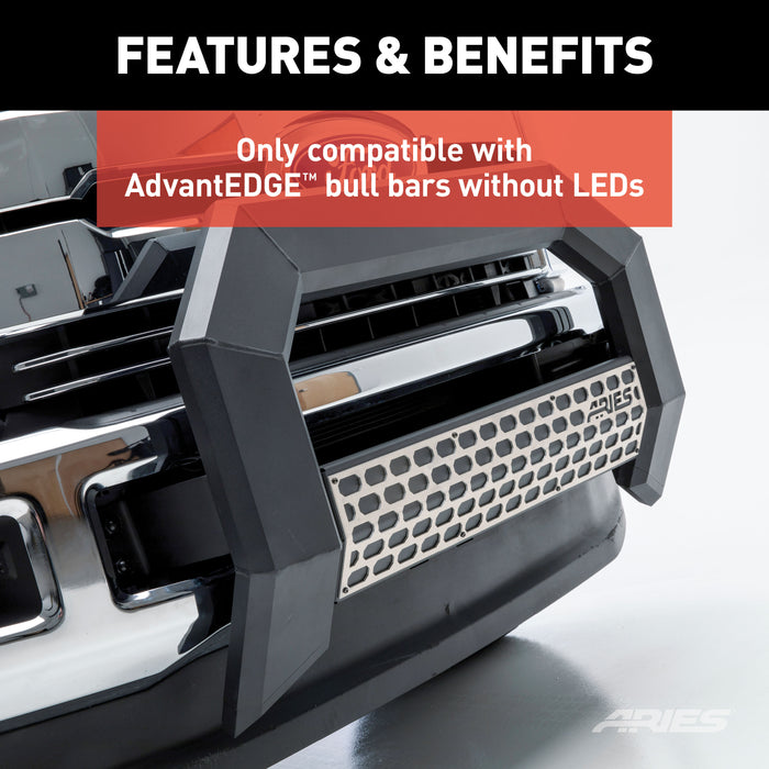 ARIES 2055192 AdvantEDGE Paintable Cover Plate for Bull Bars without LEDs - Truck Part Superstore