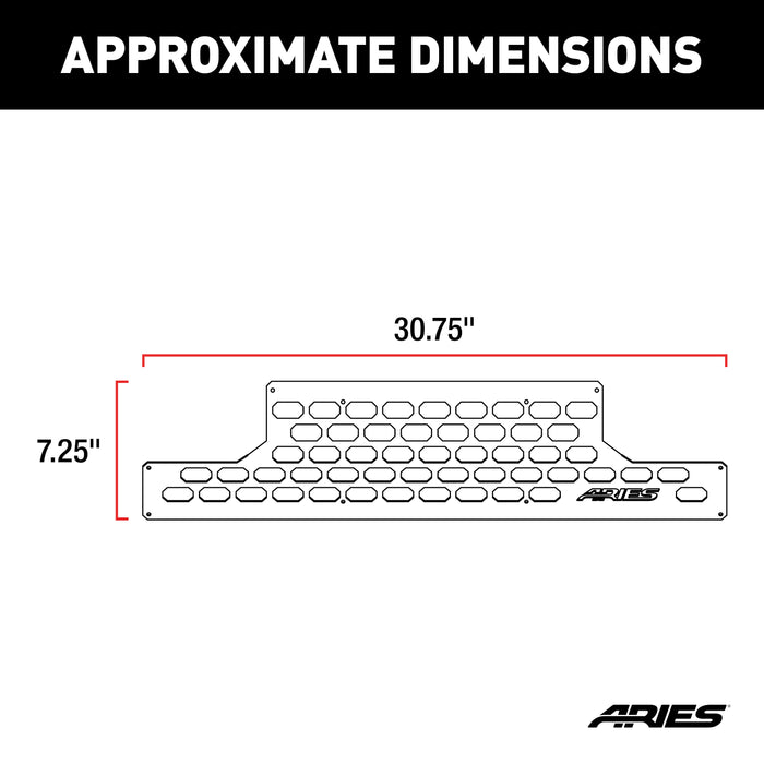 ARIES 2055193 ARIES 2055193 AdvantEDGE Paintable Aluminum Cover Plate for Bull Bar with LEDs - Truck Part Superstore
