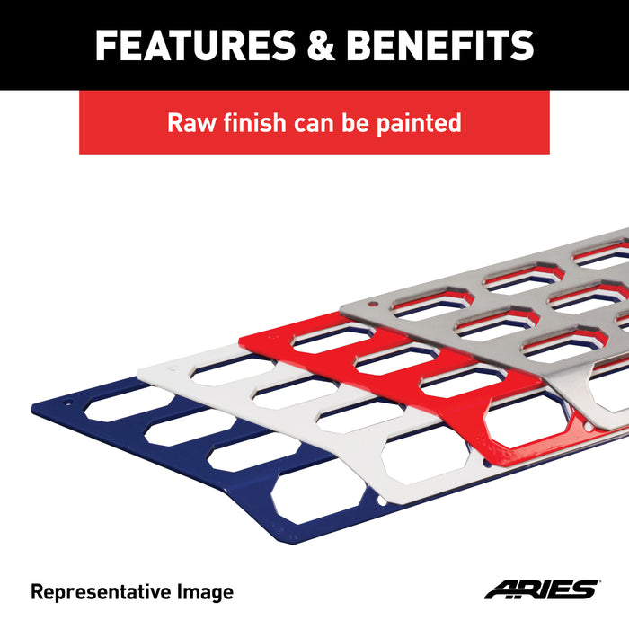 ARIES 2055193 ARIES 2055193 AdvantEDGE Paintable Aluminum Cover Plate for Bull Bar with LEDs - Truck Part Superstore