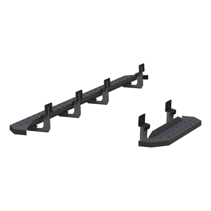 ARIES 2055535 RidgeStep 6-1/2in. x 96in.; 36in. Black Steel Running Boards; Select Ford Transi - Truck Part Superstore