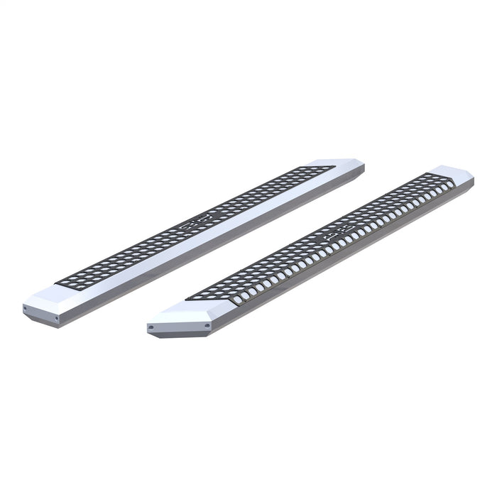 ARIES 2055885 AdvantEDGE 5-1/2in. x 85in. Chrome Aluminum Side Bars (No Brackets) - Truck Part Superstore
