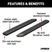 ARIES 2055975 AdvantEDGE 5-1/2in. x 75in. Black Aluminum Side Bars (No Brackets) - Truck Part Superstore