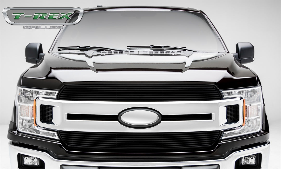 T-Rex Grilles 20571B Billet Series Grille; Horizontal; Aluminum; Black; 2 Pc; Insert; - Truck Part Superstore