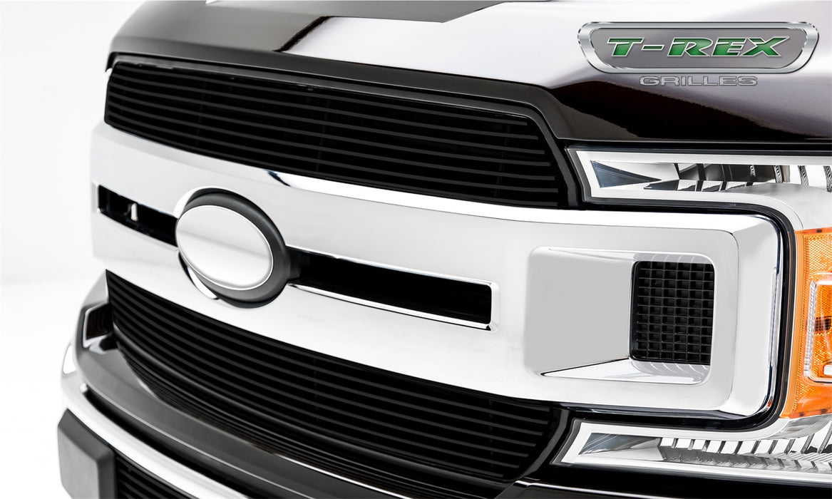 T-Rex Grilles 20571B Billet Series Grille; Horizontal; Aluminum; Black; 2 Pc; Insert; - Truck Part Superstore