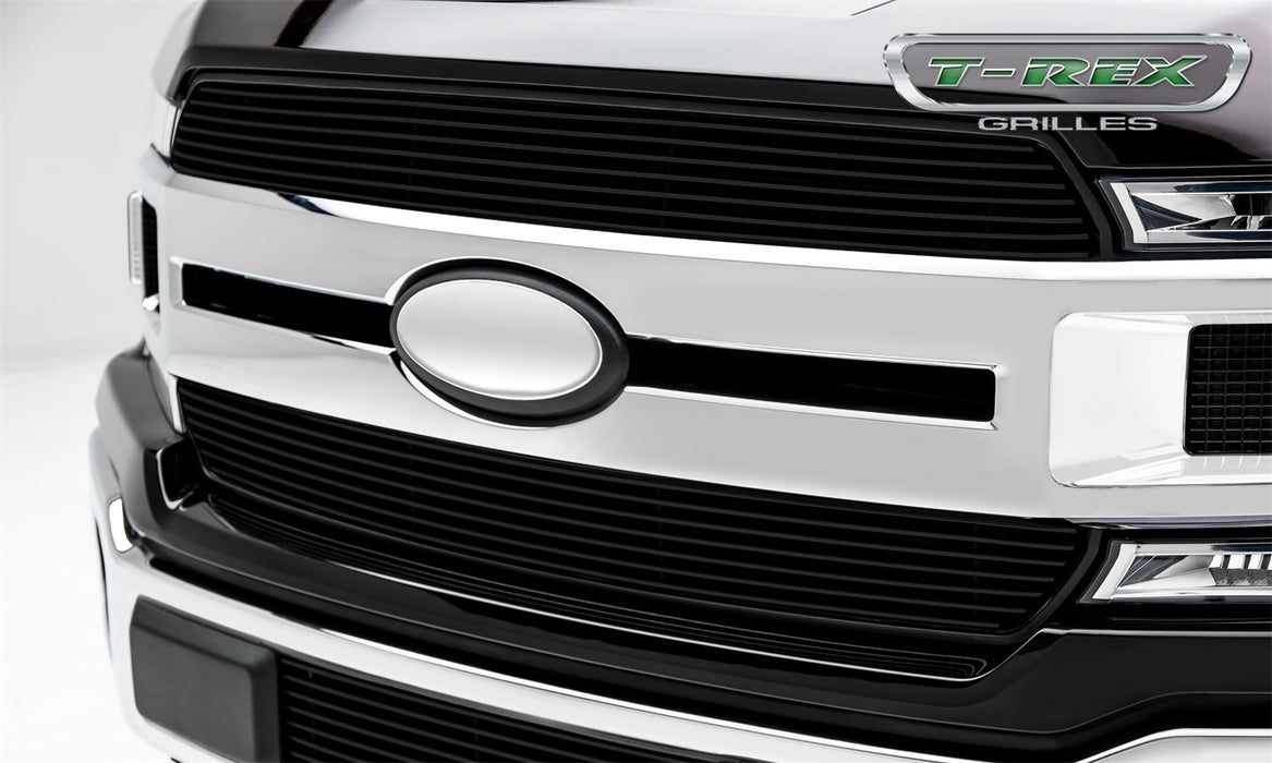T-Rex Grilles 20571B Billet Series Grille; Horizontal; Aluminum; Black; 2 Pc; Insert; - Truck Part Superstore