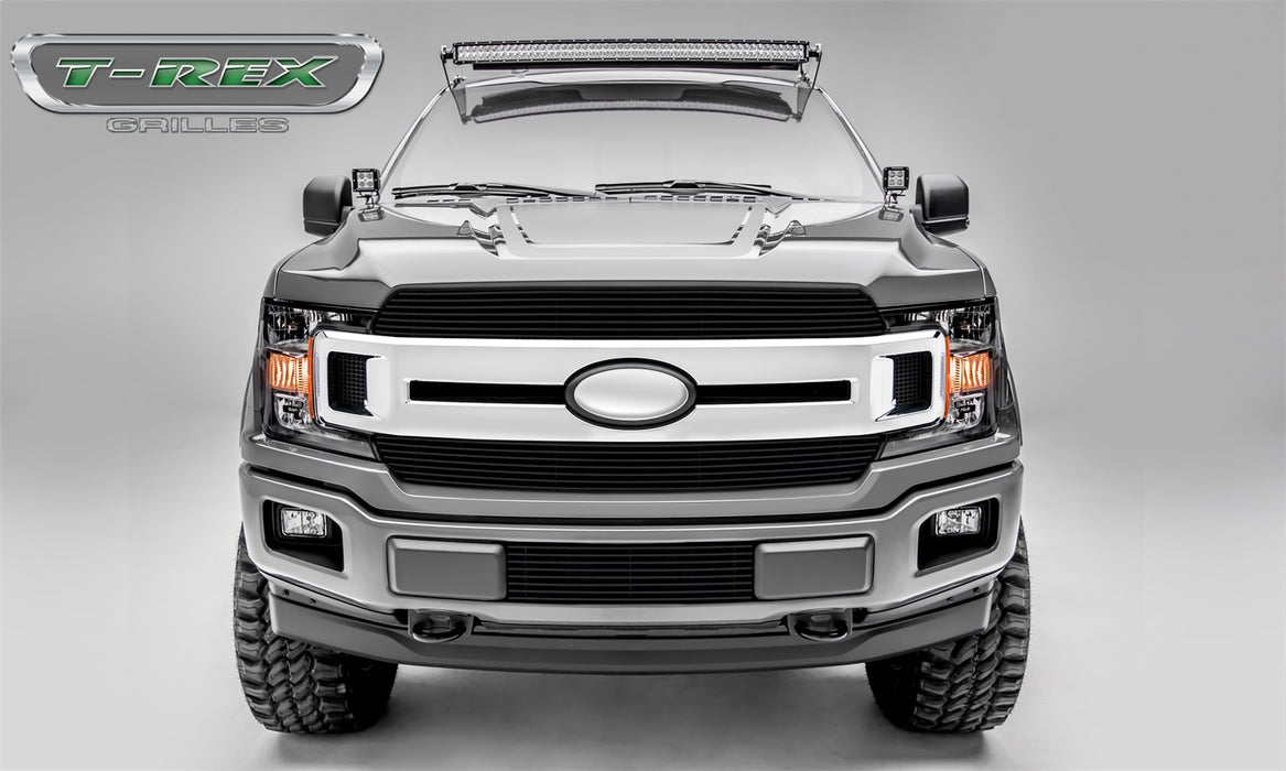 T-Rex Grilles 20571B Billet Series Grille; Horizontal; Aluminum; Black; 2 Pc; Insert; - Truck Part Superstore