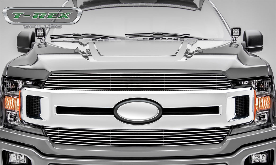 T-Rex Grilles 20571 Billet Series Grille; Horizontal; Aluminum; Polished; 2 Pc; Insert; - Truck Part Superstore