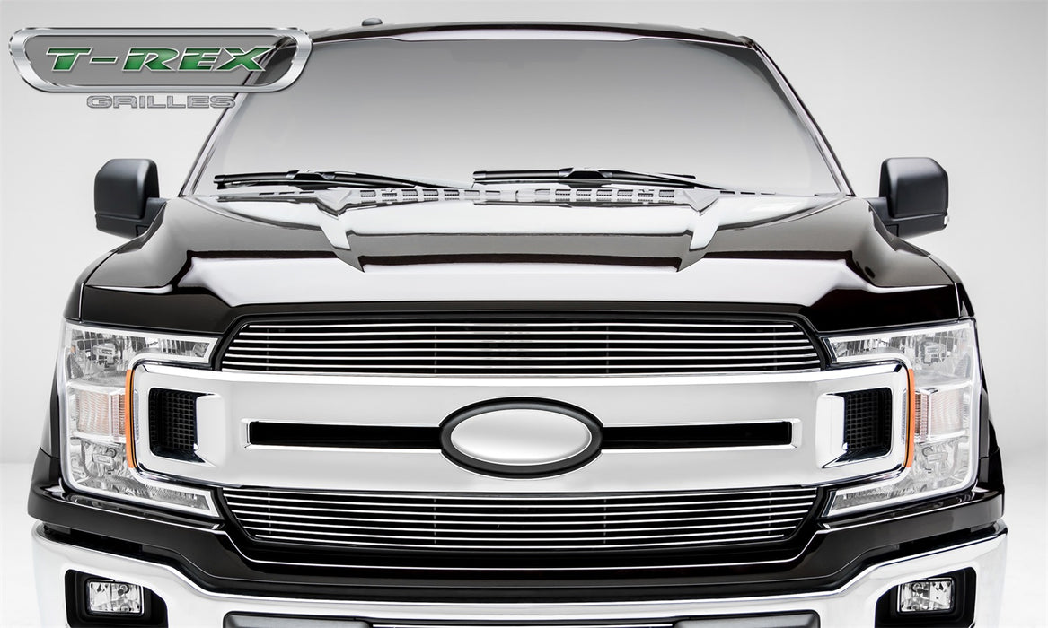 T-Rex Grilles 20571 Billet Series Grille; Horizontal; Aluminum; Polished; 2 Pc; Insert; - Truck Part Superstore