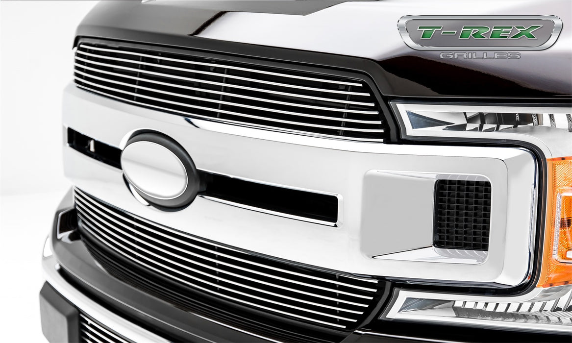 T-Rex Grilles 20571 Billet Series Grille; Horizontal; Aluminum; Polished; 2 Pc; Insert; - Truck Part Superstore