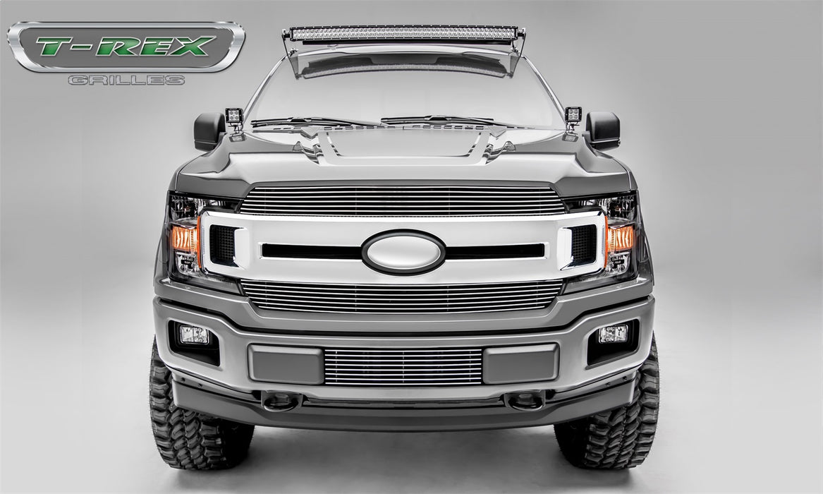 T-Rex Grilles 20571 Billet Series Grille; Horizontal; Aluminum; Polished; 2 Pc; Insert; - Truck Part Superstore