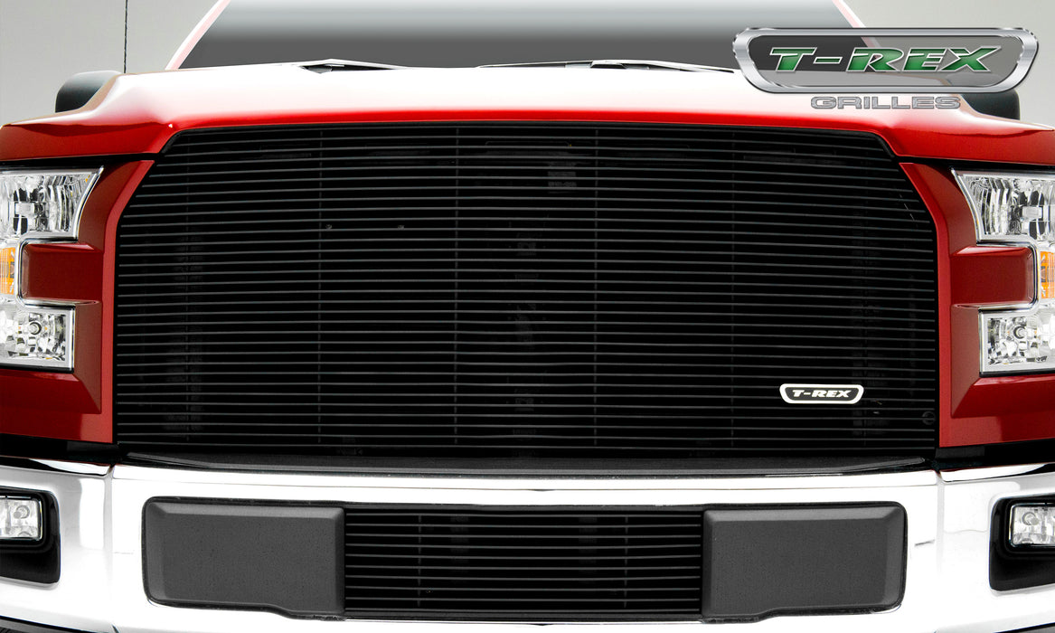 T-Rex Grilles 20573B Billet Series Grille; Horizontal; Aluminum; Black; 1 Pc; Replacement; - Truck Part Superstore