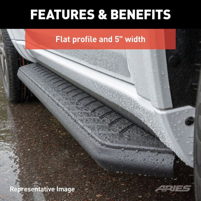 ARIES 2061017 AeroTread 5" x 67" Black Stainless Running Boards, Select Toyota RAV4 - Truck Part Superstore