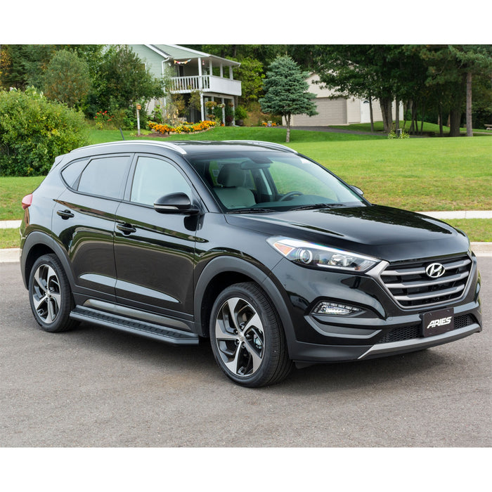 ARIES 2061019 AeroTread 5in. x 70in. Black Stainless Running Boards; Select Hyundai Tucson - Truck Part Superstore