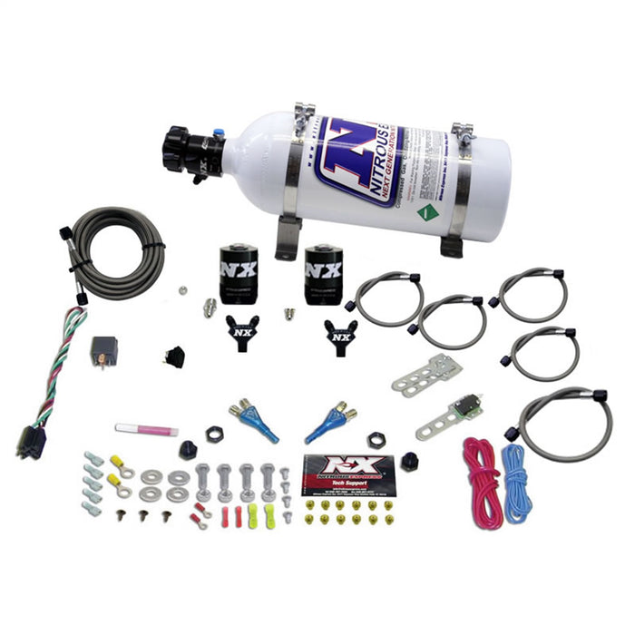 Nitrous Express 20616-05 DUAL NOZZLE SPORT COMPACT SYSTEM W/5LB BOTTLE (35-50-75HP) - Truck Part Superstore