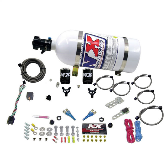 Nitrous Express 20616-10 DUAL NOZZLE SPORT COMPACT SYSTEM W/10LB BOTTLE (35-50-75HP) - Truck Part Superstore