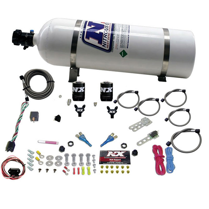 Nitrous Express 20716-15 NISSAN/INFINITY DUAL NOZZLE (35-150HP) W/15LB BOTTLE - Truck Part Superstore