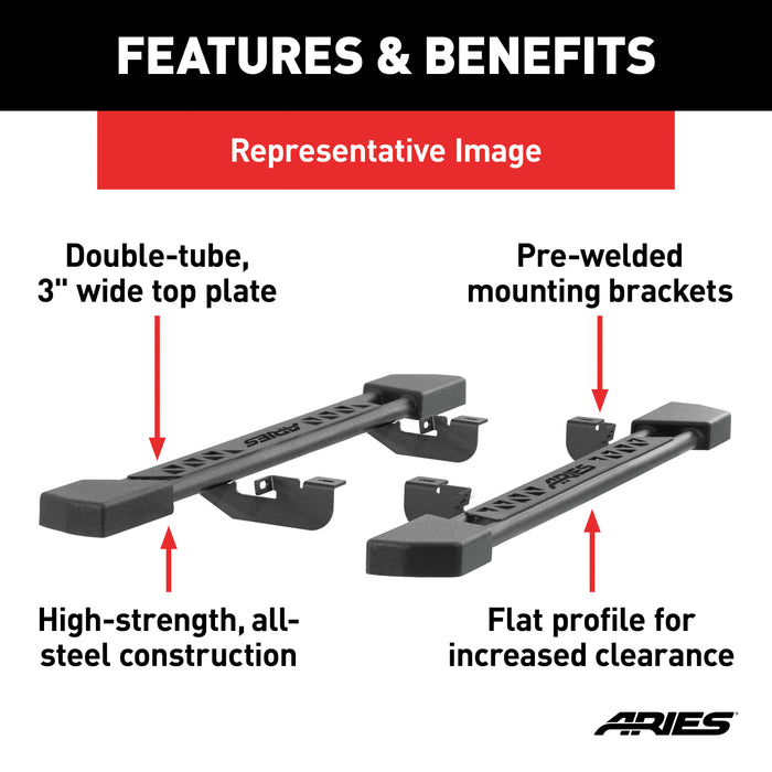 ARIES 2074112 Rocker Step Running Boards; Select Ram 1500 Crew Cab - Truck Part Superstore