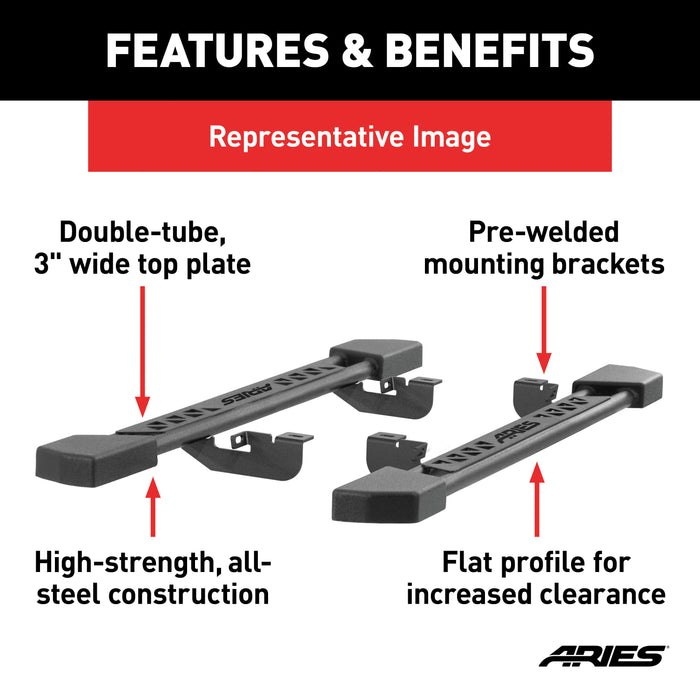 ARIES 2074140 Rocker Step Running Boards; Select Nissan Frontier - Truck Part Superstore