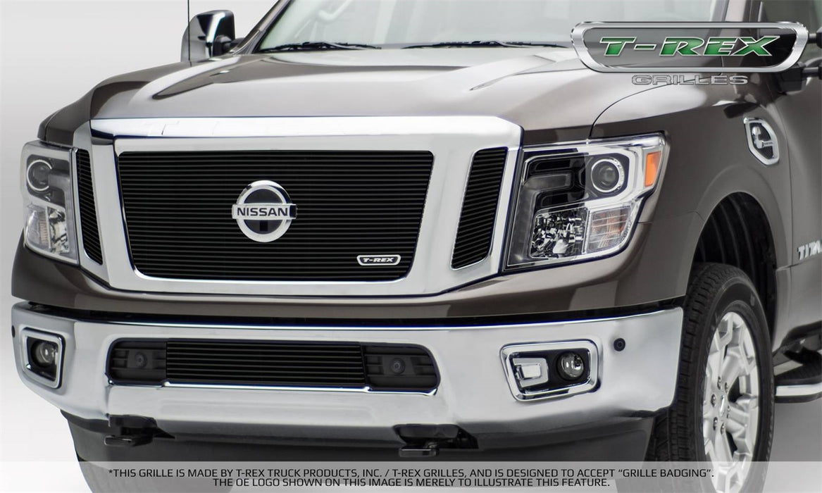T-Rex Grilles 20785B Billet Series Grille; Horizontal; Aluminum; Black; 3 Pc; Insert; - Truck Part Superstore