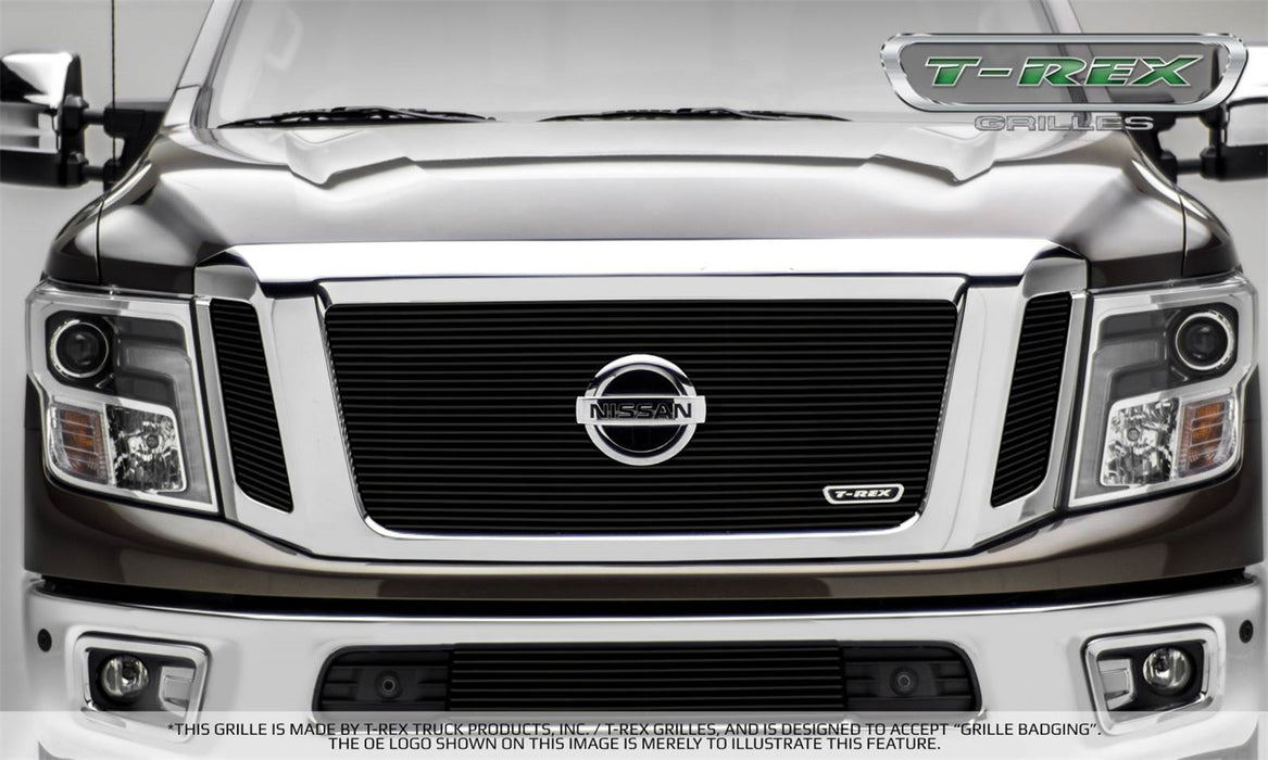 T-Rex Grilles 20785B Billet Series Grille; Horizontal; Aluminum; Black; 3 Pc; Insert; - Truck Part Superstore