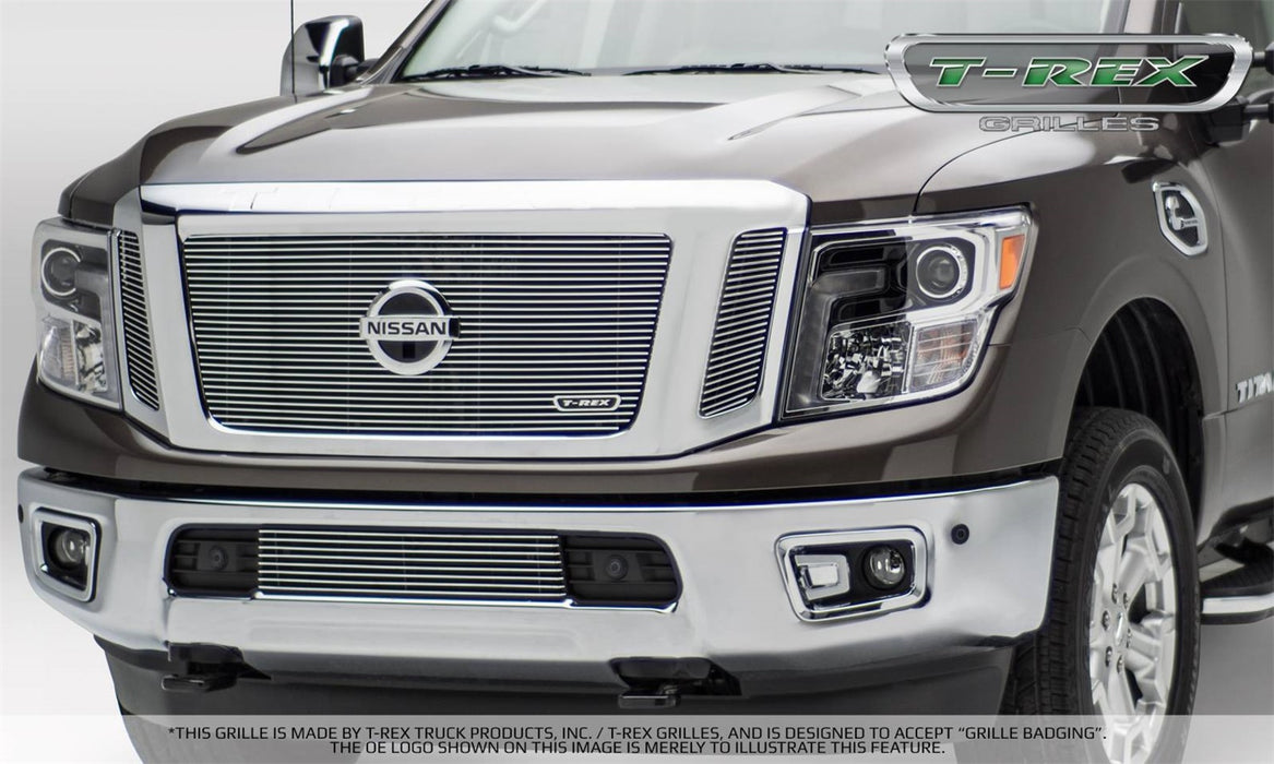 T-Rex Grilles 20785 Billet Series Grille; Horizontal; Aluminum; Polished; 3 Pc; Insert; - Truck Part Superstore
