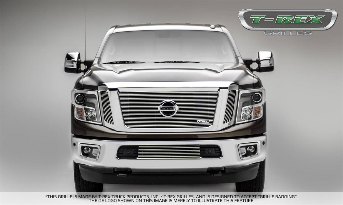 T-Rex Grilles 20785 Billet Series Grille; Horizontal; Aluminum; Polished; 3 Pc; Insert; - Truck Part Superstore
