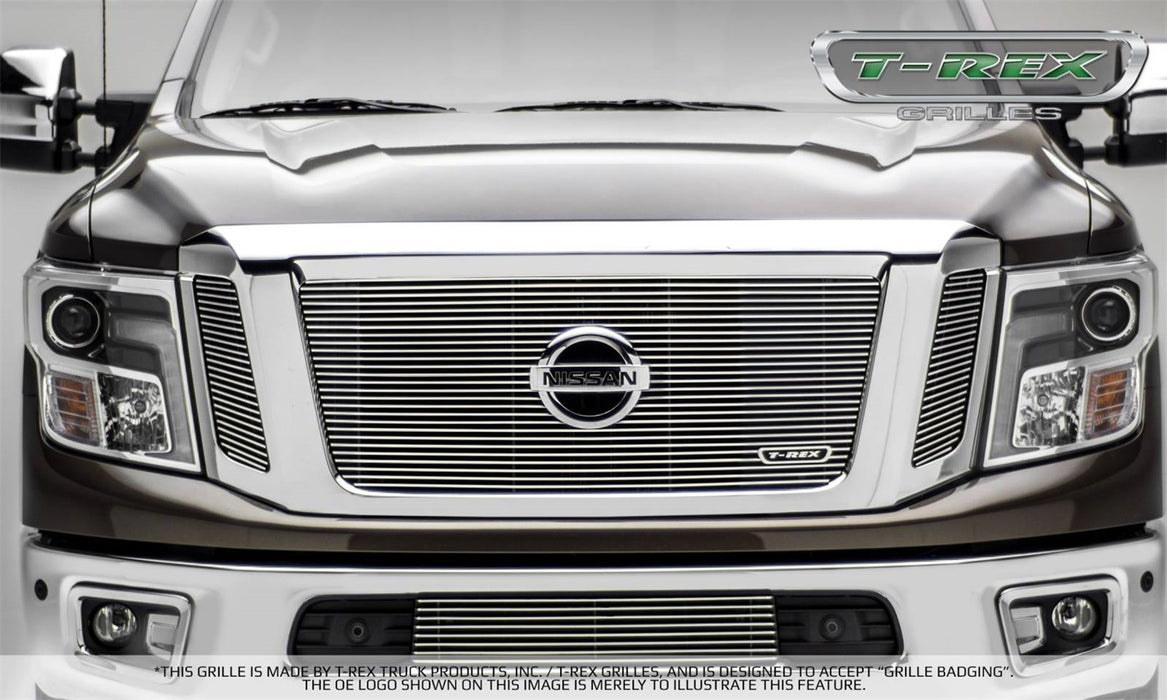 T-Rex Grilles 20785 Billet Series Grille; Horizontal; Aluminum; Polished; 3 Pc; Insert; - Truck Part Superstore