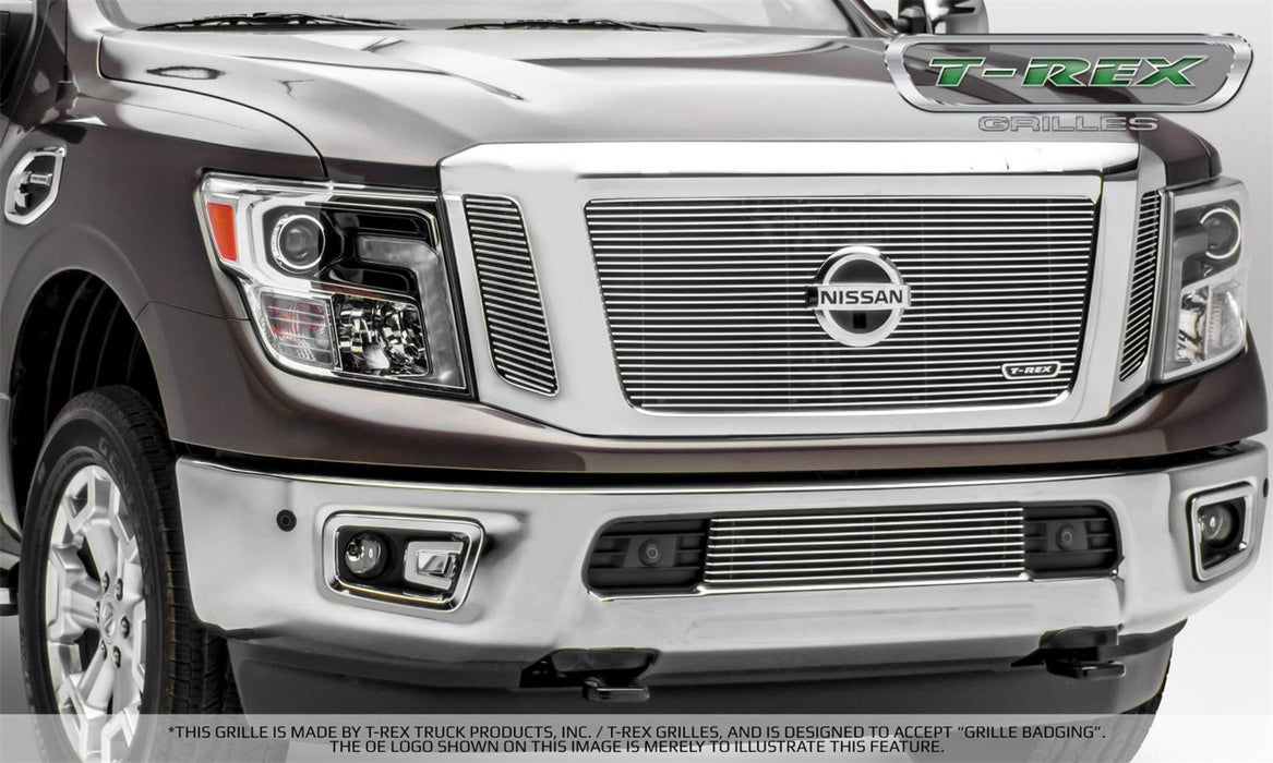 T-Rex Grilles 20785 Billet Series Grille; Horizontal; Aluminum; Polished; 3 Pc; Insert; - Truck Part Superstore