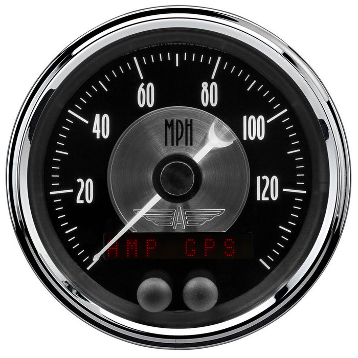 AutoMeter 2080 GAUGE; SPEEDOMETER; 3 3/8in.; 140 MPH; GPS; PRESTIGE BLK. DIAMOND - Truck Part Superstore