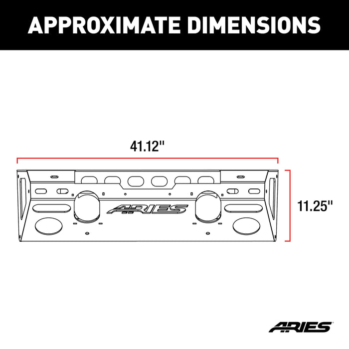 ARIES 2081000 TrailChaser Jeep Wrangler JK Steel Front Bumper Center Section - Truck Part Superstore