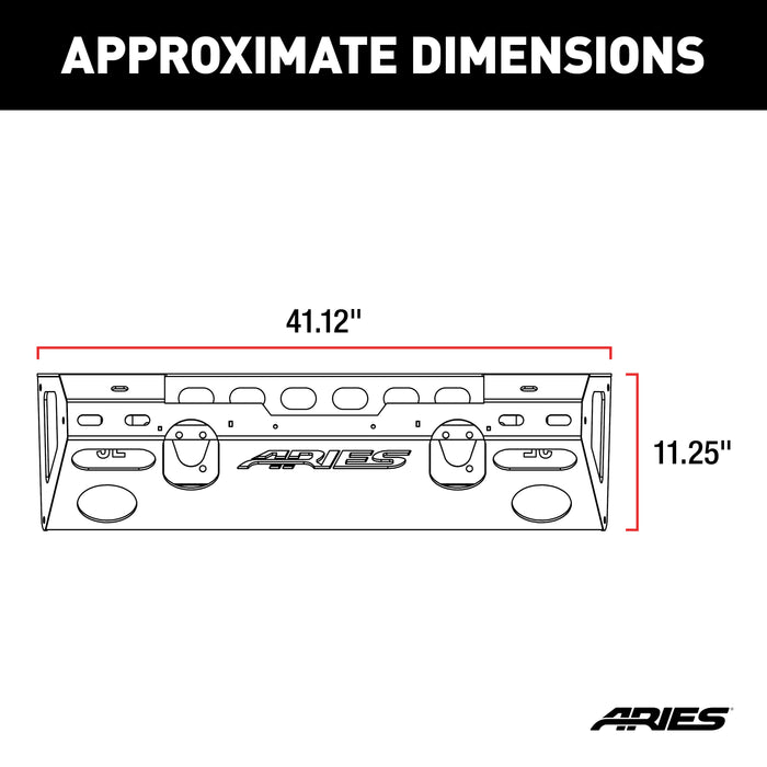 ARIES 2081003 TrailChaser Jeep Wrangler JL; Gladiator Steel Front Bumper Center Section - Truck Part Superstore