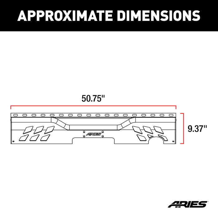 ARIES 2081020 TrailChaser Jeep Wrangler JK Steel Rear Bumper Center Section - Truck Part Superstore