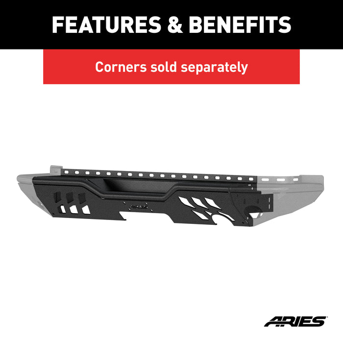 ARIES 2081020 TrailChaser Jeep Wrangler JK Steel Rear Bumper Center Section - Truck Part Superstore