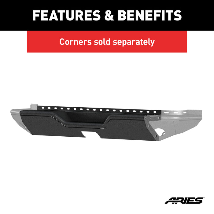 ARIES 2081024 TrailChaser Jeep Wrangler JL Steel Rear Bumper Center Section - Truck Part Superstore
