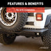 ARIES 2081024 TrailChaser Jeep Wrangler JL Steel Rear Bumper Center Section - Truck Part Superstore