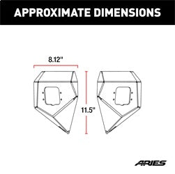 ARIES 2081200 TrailChaser Jeep Wrangler; Gladiator Steel Front Bumper Corners with LEDs - Truck Part Superstore