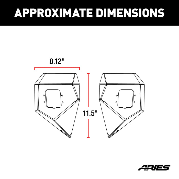 ARIES 2081205 TrailChaser Jeep Wrangler; Gladiator Aluminum Front Bumper Corners with LEDs - Truck Part Superstore