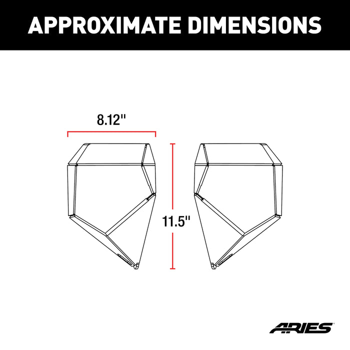 ARIES 2081206 TrailChaser Jeep Wrangler; Gladiator Steel Front Bumper Corners - Truck Part Superstore