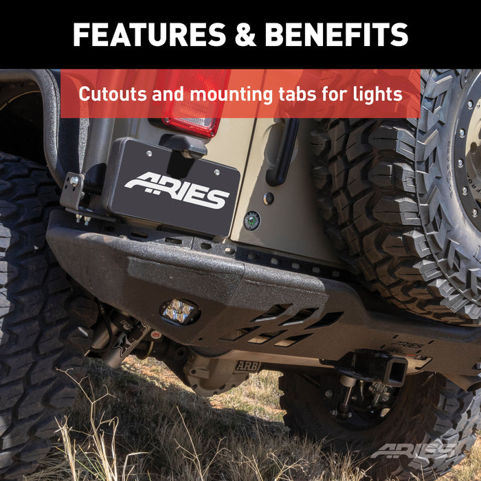 ARIES 2081220 TrailChaser Jeep Wrangler JK Steel Rear Bumper Corners - Truck Part Superstore