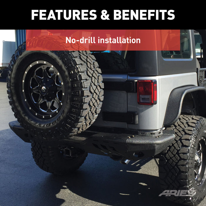 ARIES 2081220 TrailChaser Jeep Wrangler JK Steel Rear Bumper Corners - Truck Part Superstore