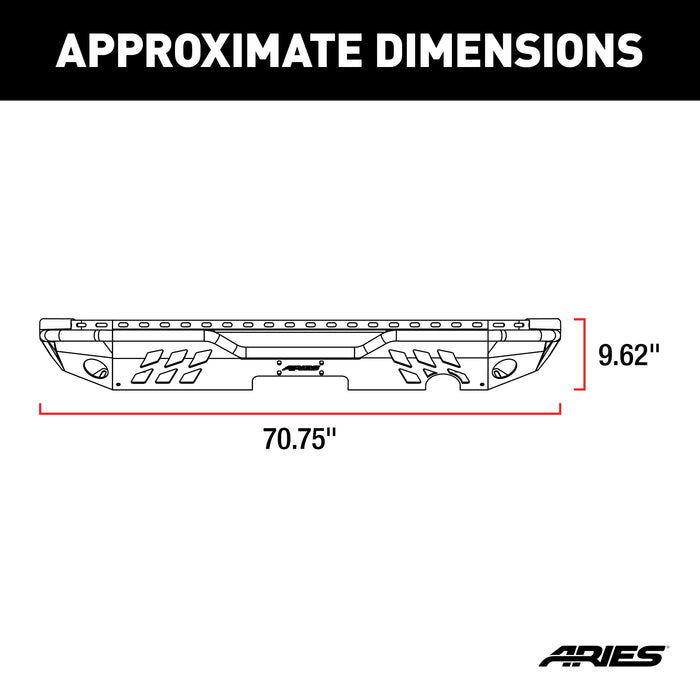 ARIES 2082038 ARIES 2082038 TrailChaser Black Steel Jeep Wrangler JK Rear Bumper - Truck Part Superstore